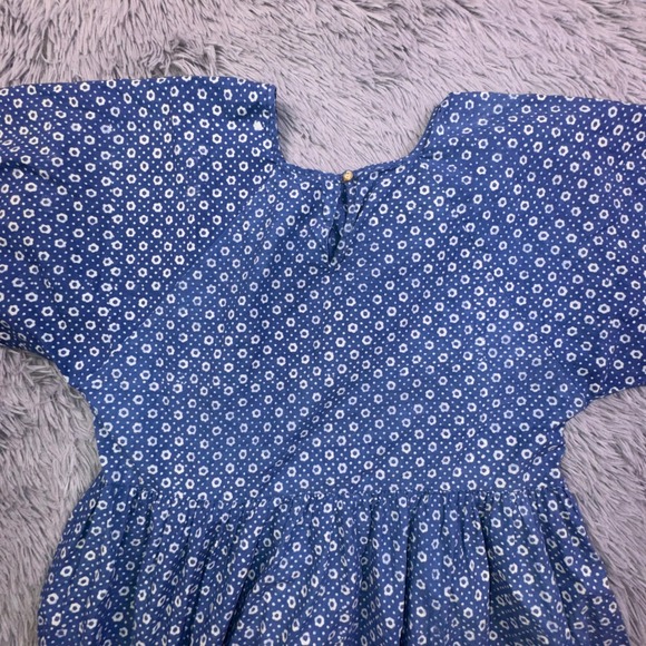 Christy Dawn Theo Dress Womens Small Blue Indigo Petunia Dot Midi Tiered Cottage - Picture 14 of 16